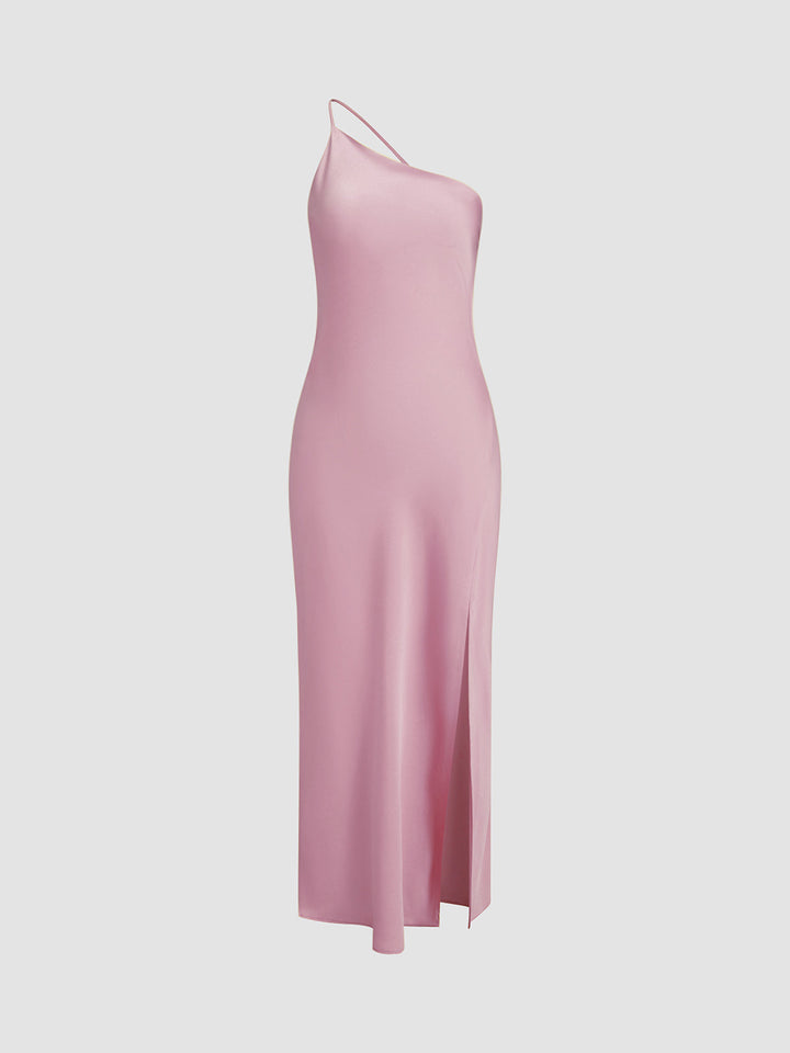 Drune | Satin Maxi Kleid mit Offenem Rücken