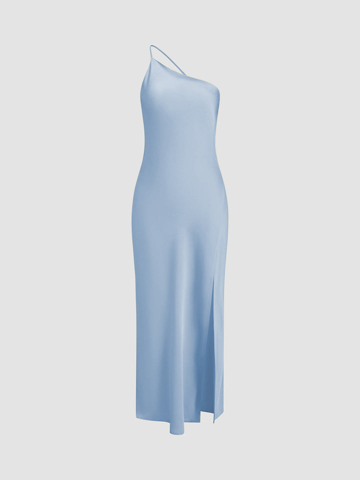 Drune | Satin Maxi Kleid mit Offenem Rücken