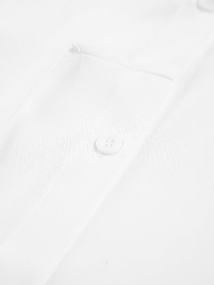 Drune | Hemd mit Bindeband in Der Taille Baumwollmischung Elegant und Zeitlos