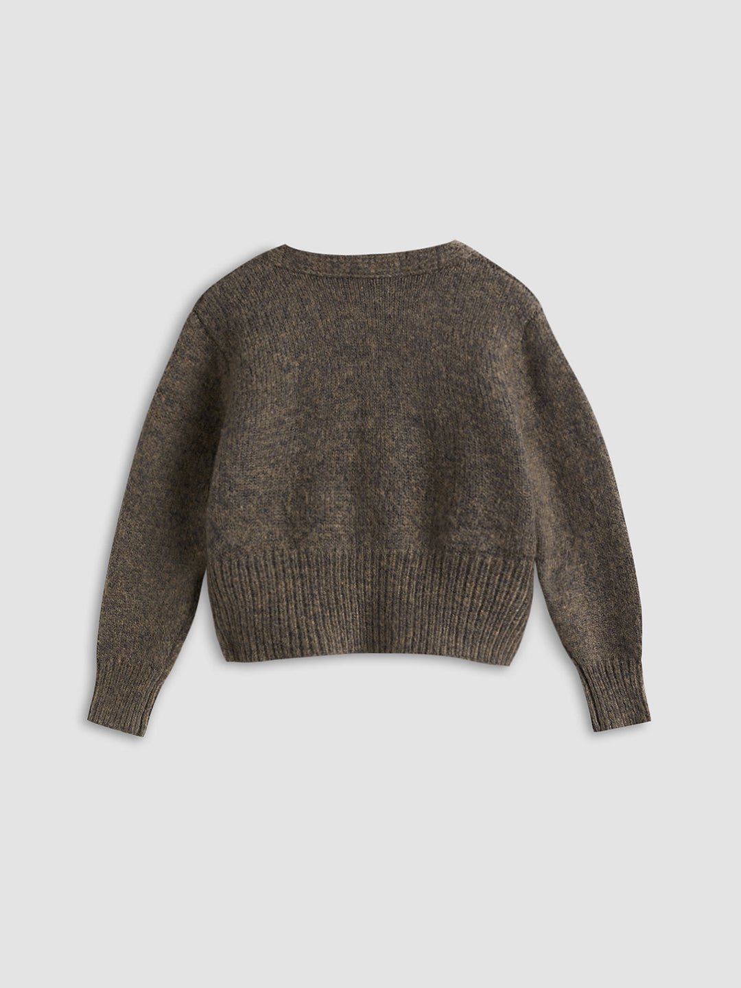 Drune | Cardigan mit Seitlicher Öffnung und Tiefem V-ausschnitt Wollmischung Einfach und Warm