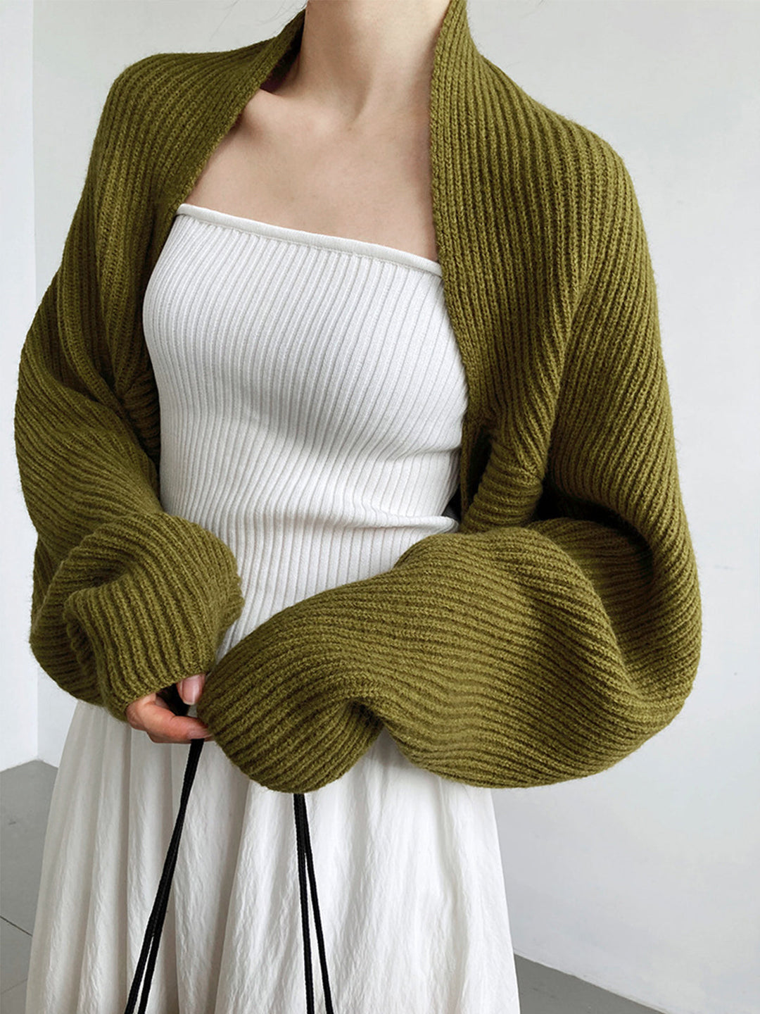 Drune | Strick Bolero mit Langen Ärmeln Weich und Modern Perfekt Für Layering