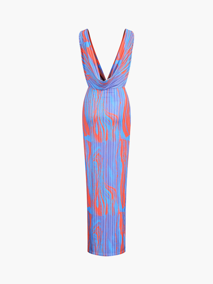 Drune | Flaming Passions Rundhalsausschnitt Lange Kleid