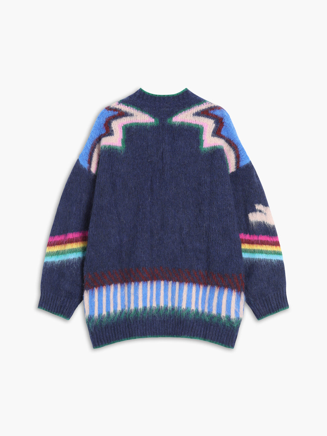 Drune | Cardigan mit Grafischem Muster Mohairmischung Einzigartig und Stilvoll
