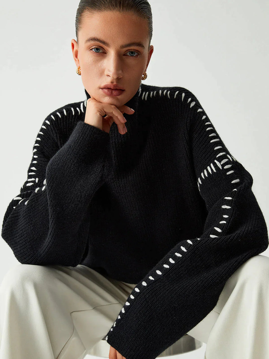 Drune | Gestrickter Pullover Mit Strukturmuster