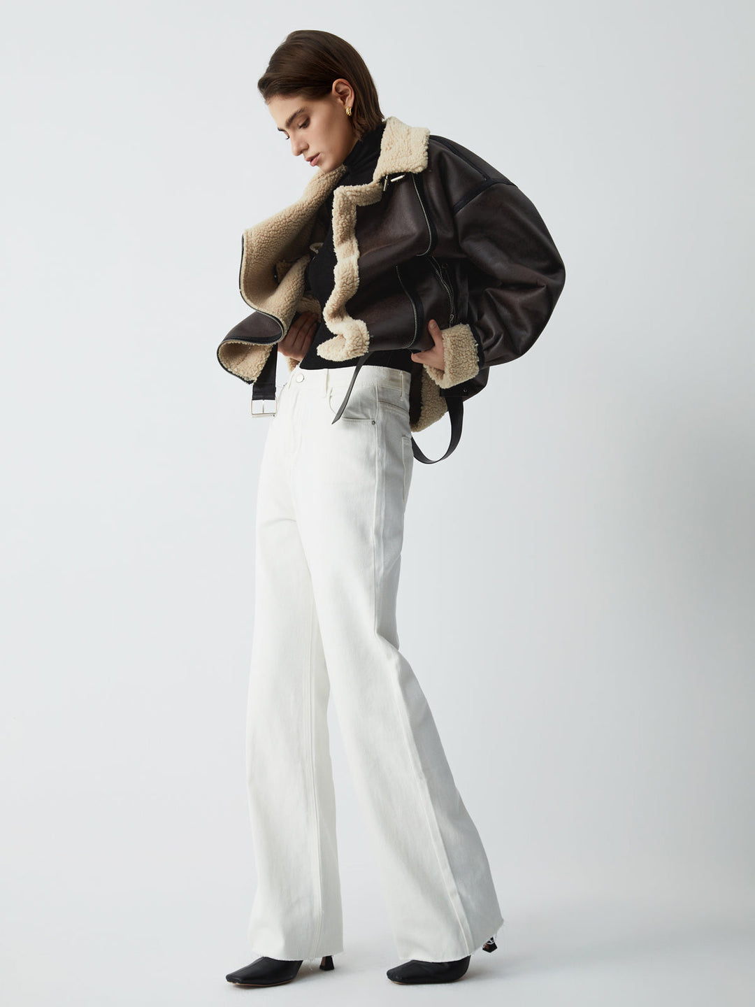 Drune | Sherpa-gefütterte Schaffell-Fliegerjacke