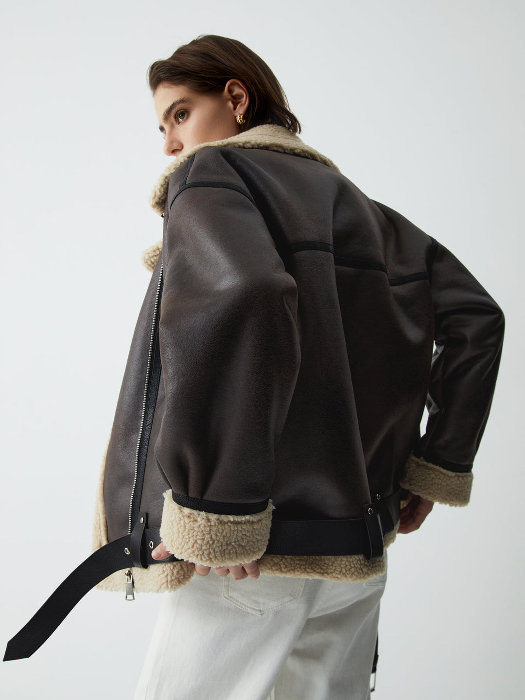 Drune | Sherpa-gefütterte Schaffell-Fliegerjacke