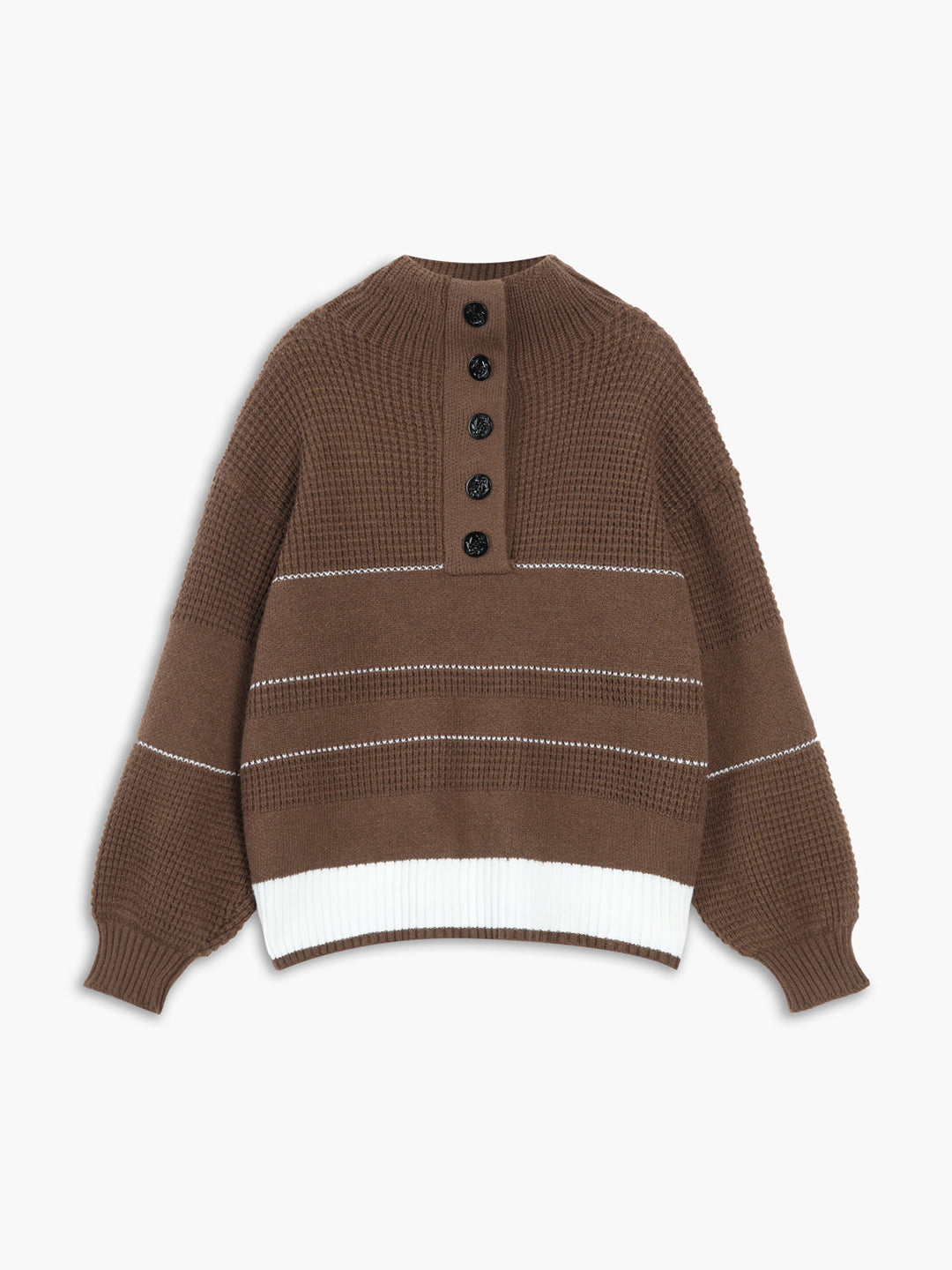 Drune | Gestickter Pullover mit Knöpfen Baumwolle Klassisch und Komfortabel