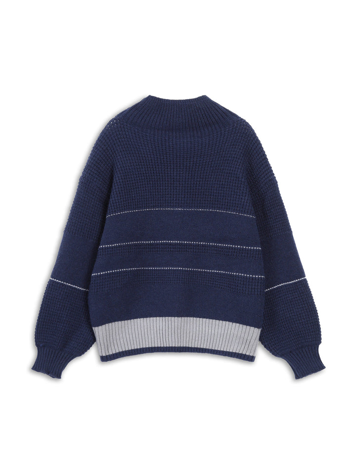 Drune | Gestickter Pullover mit Knöpfen Baumwolle Klassisch und Komfortabel