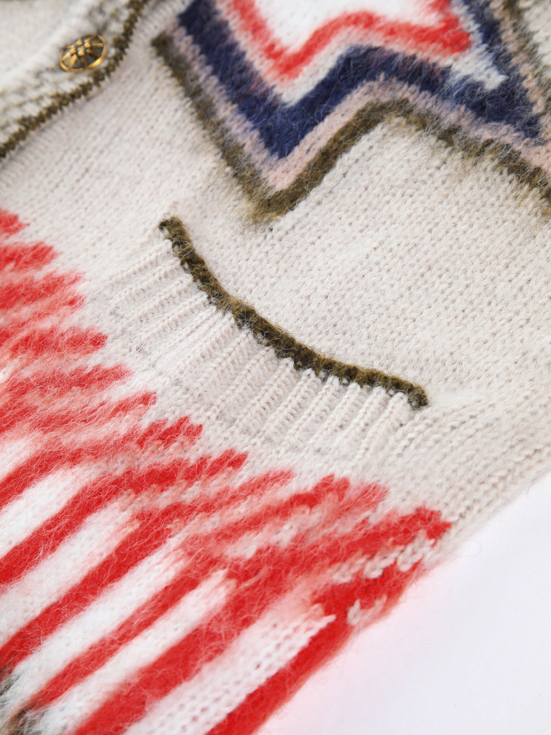 Drune | Cardigan mit Grafischem Muster Mohairmischung Einzigartig und Stilvoll