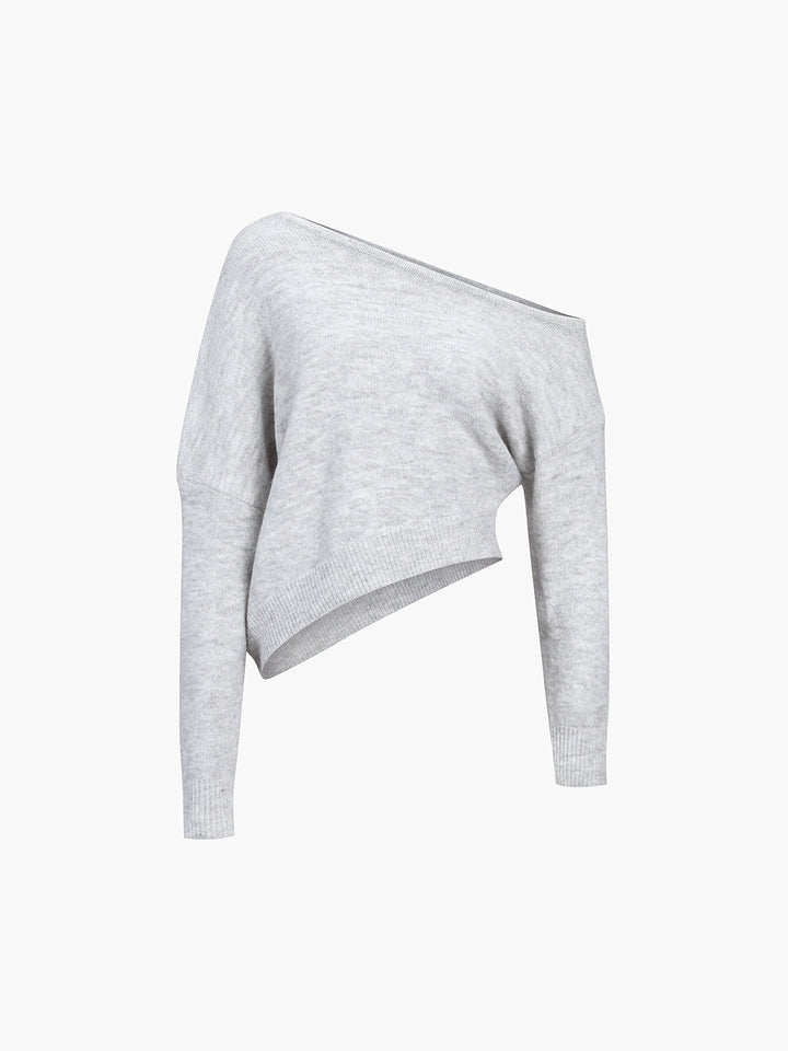 Drune | Off-shoulder Strickpullover Weiche Wollmischung Zertifizierte Eleganz
