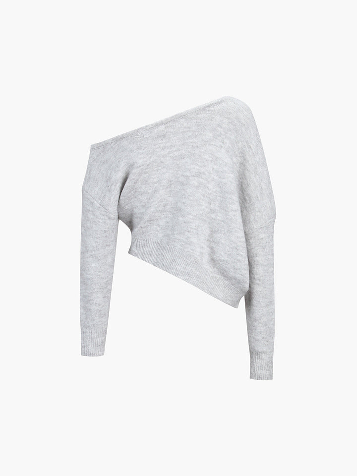 Drune | Off-shoulder Strickpullover Weiche Wollmischung Zertifizierte Eleganz