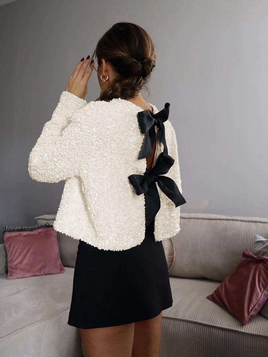 Drune | Samt Schleifen Dekor Jacke