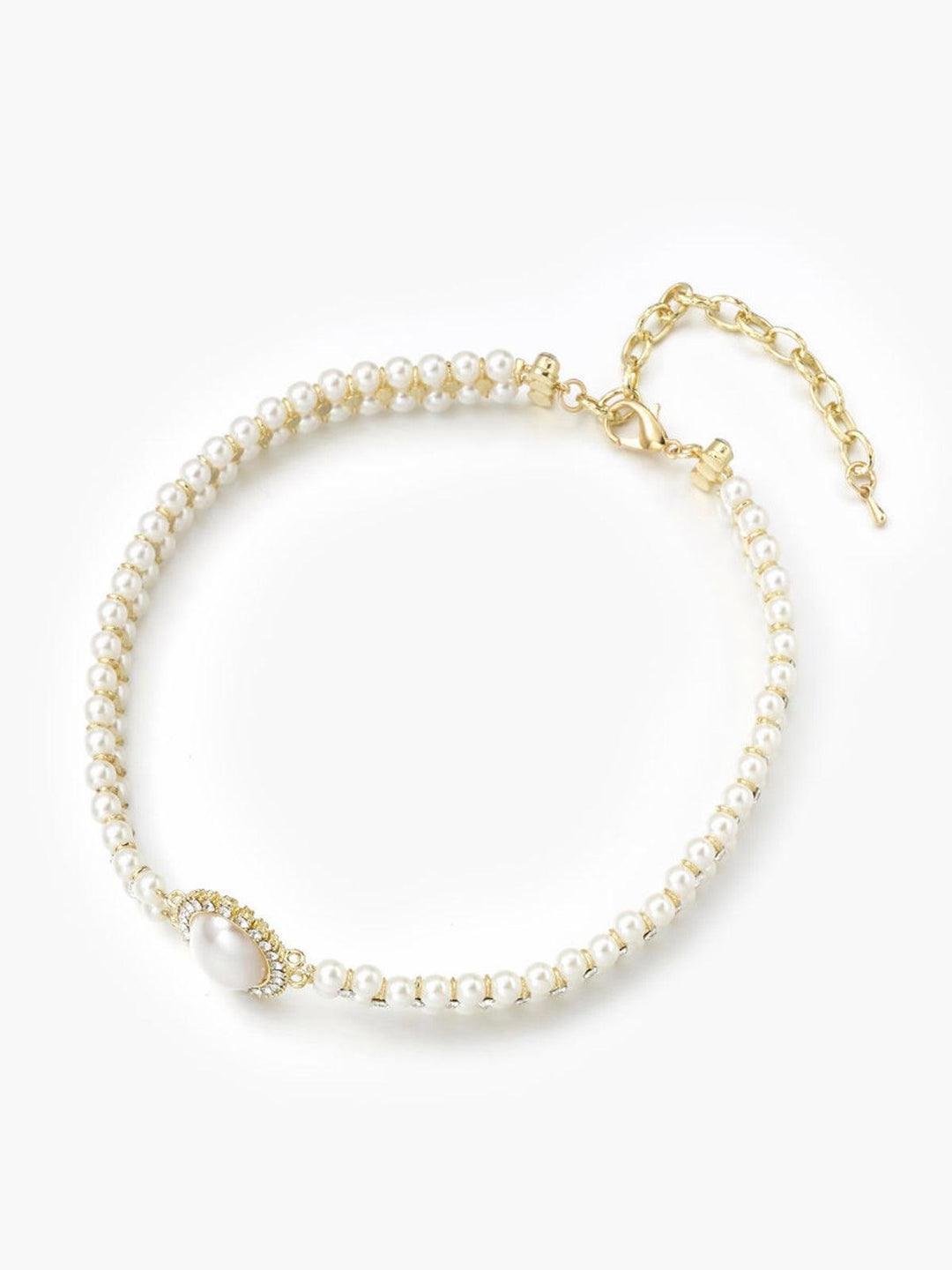 Drune | Weinlese Doppel Layer Choker Halskette Mit Perlen