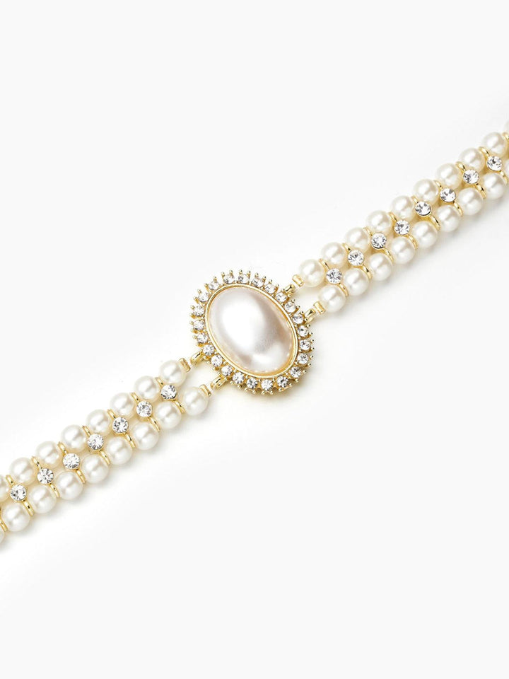Drune | Weinlese Doppel Layer Choker Halskette Mit Perlen