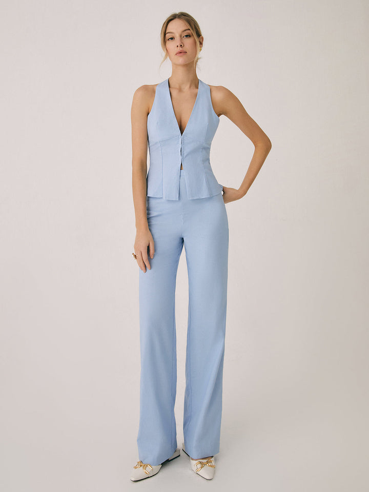 Drune | Elegantes Zweiteiliges Satz Mit Weste & Weitbein Hose