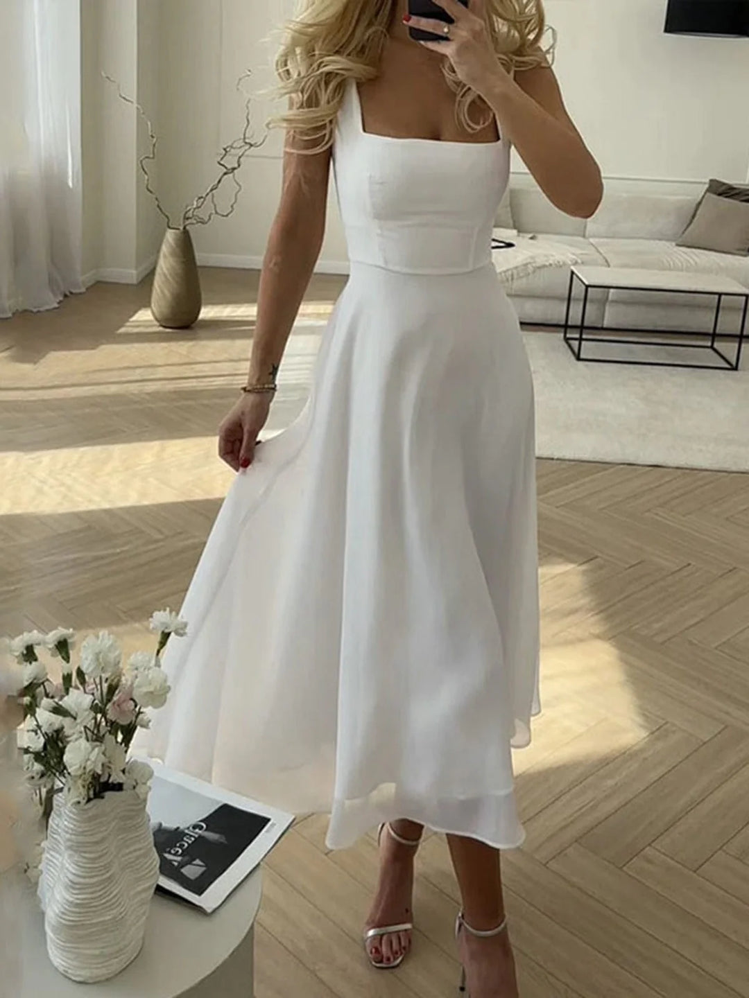Drune | Modernes Ärmelloses Maxikleid Mit Hoher Taille Für Frauen