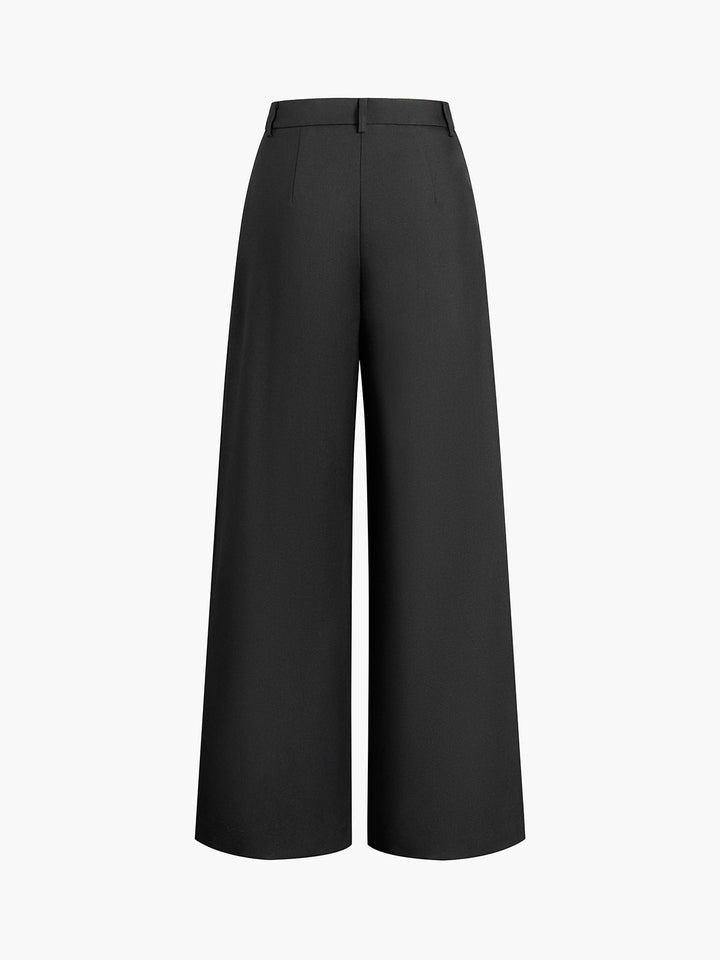 Drune | Elegante Hose mit Weitem Bein Ohne Gürtel