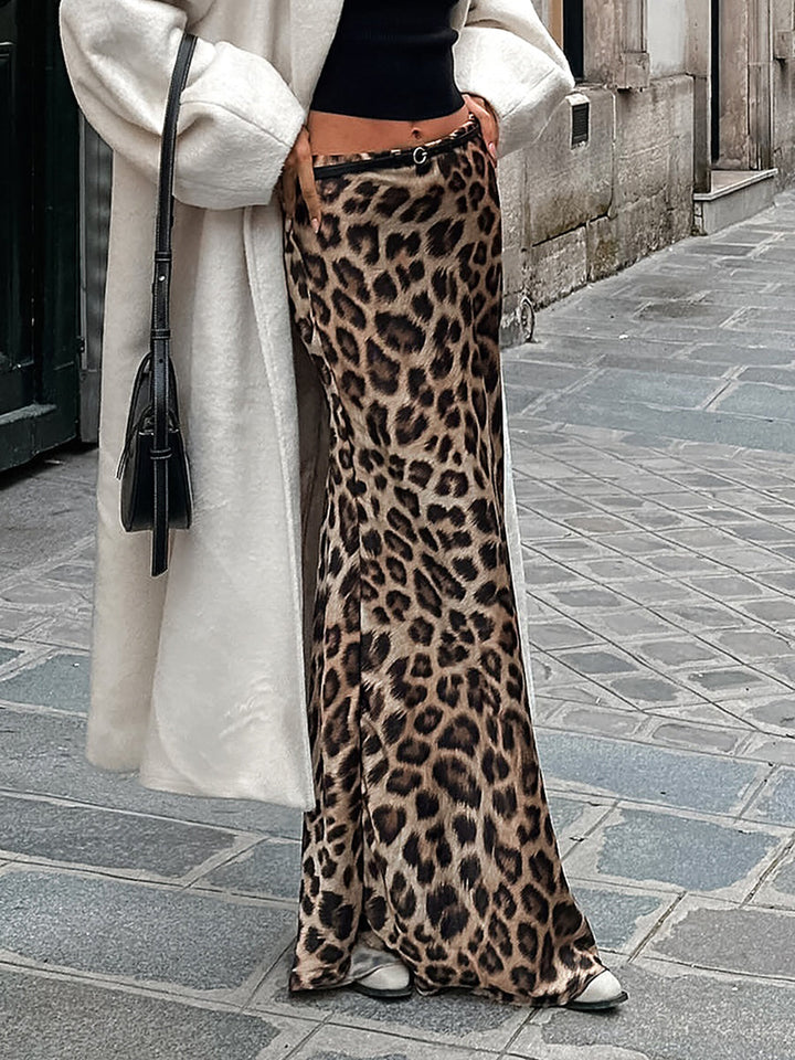 Drune | Leopardenmuster Slim Maxi Rock