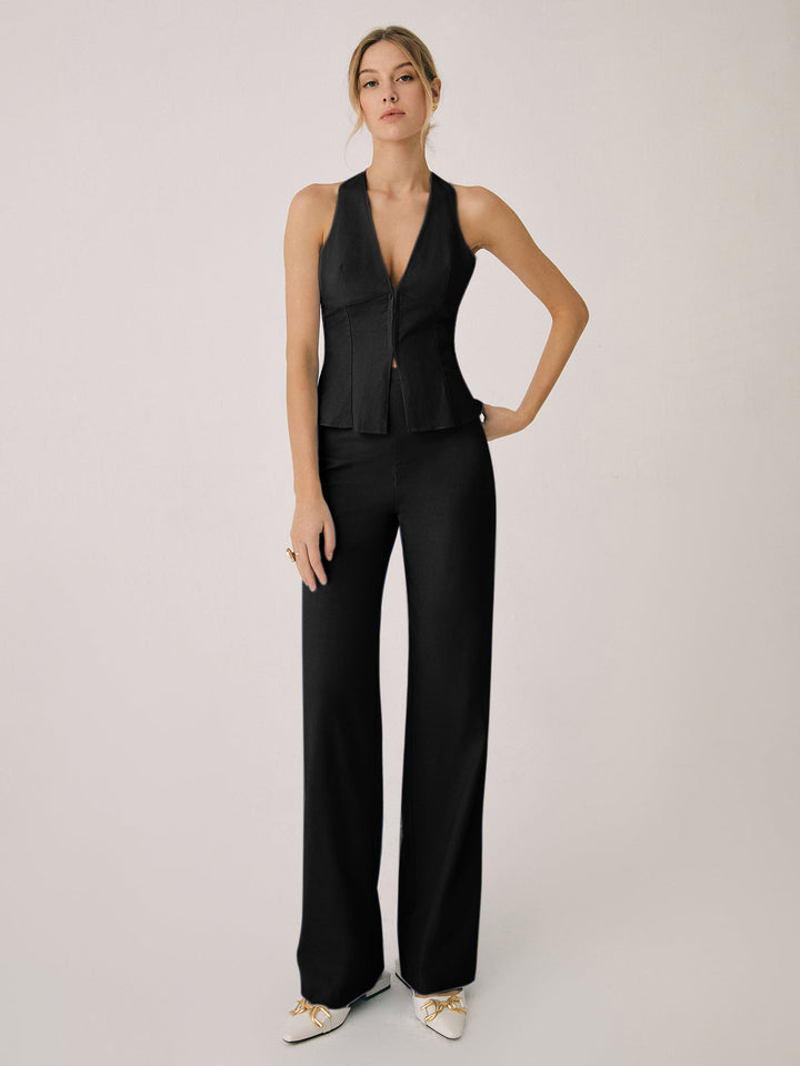 Drune | Elegantes Zweiteiliges Satz Mit Weste & Weitbein Hose