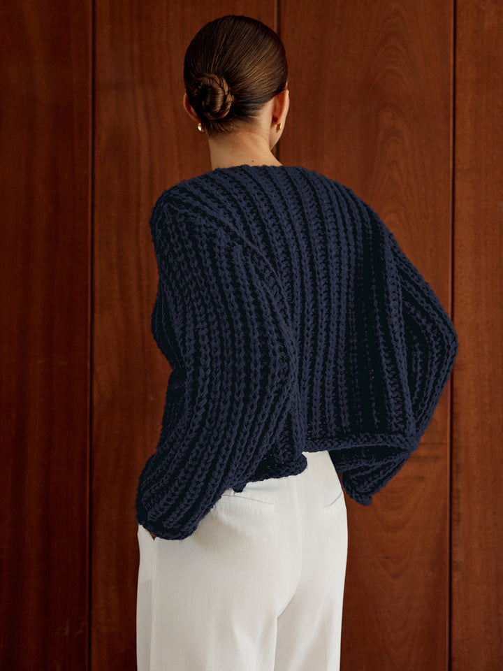 Drune | Chunky Strickcardigan Große Knöpfe Elegante und Lässige Passform