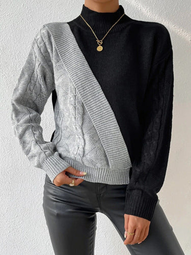 Drune | Strickpullover mit Asymmetrischem Design Rollkragen Modern und Einzigartig