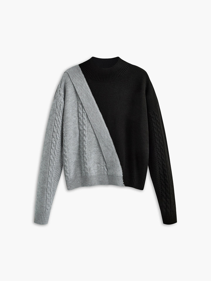 Drune | Strickpullover mit Asymmetrischem Design Rollkragen Modern und Einzigartig