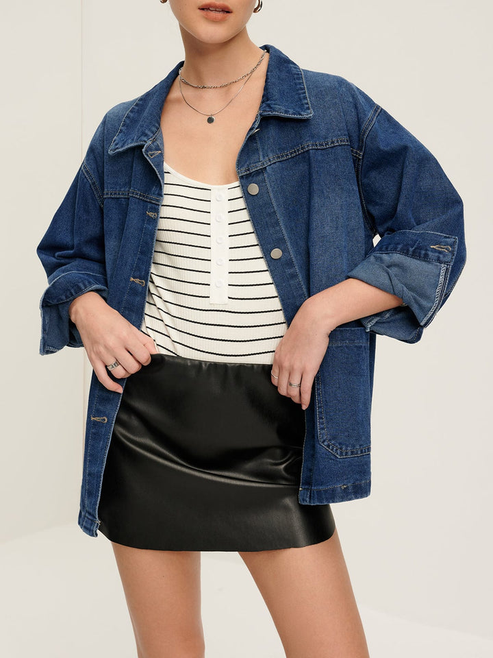 Drune | Übergröße Denim Jacke Lässig und Vielseitig