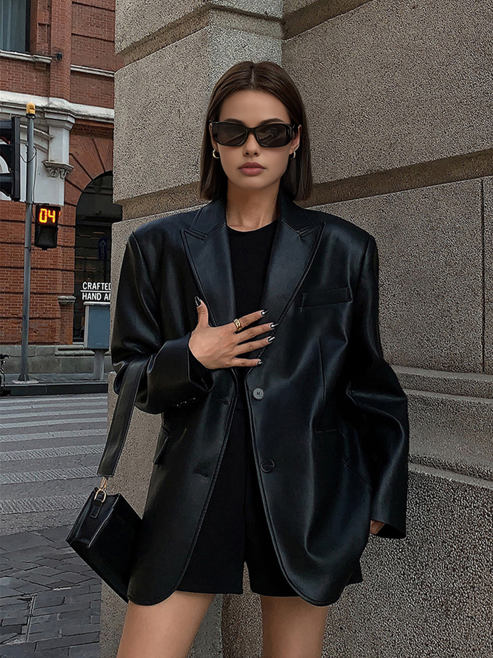 Drune | Lederlook Blazer für Damen