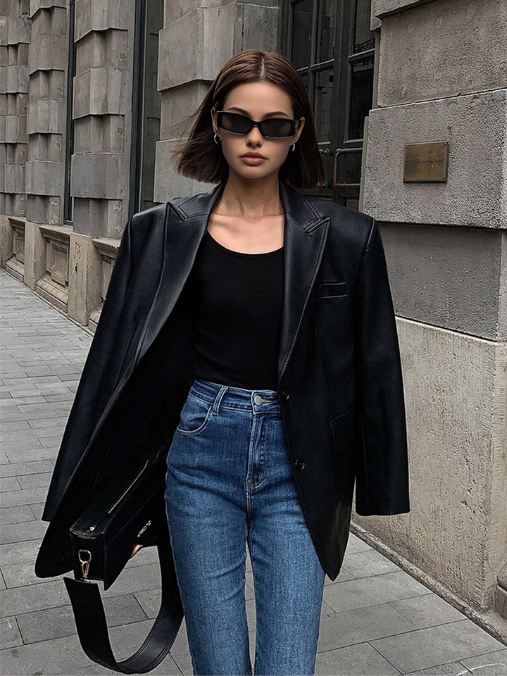 Drune | Lederlook Blazer für Damen