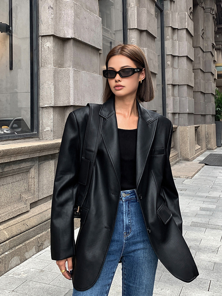Drune | Lederlook Blazer für Damen