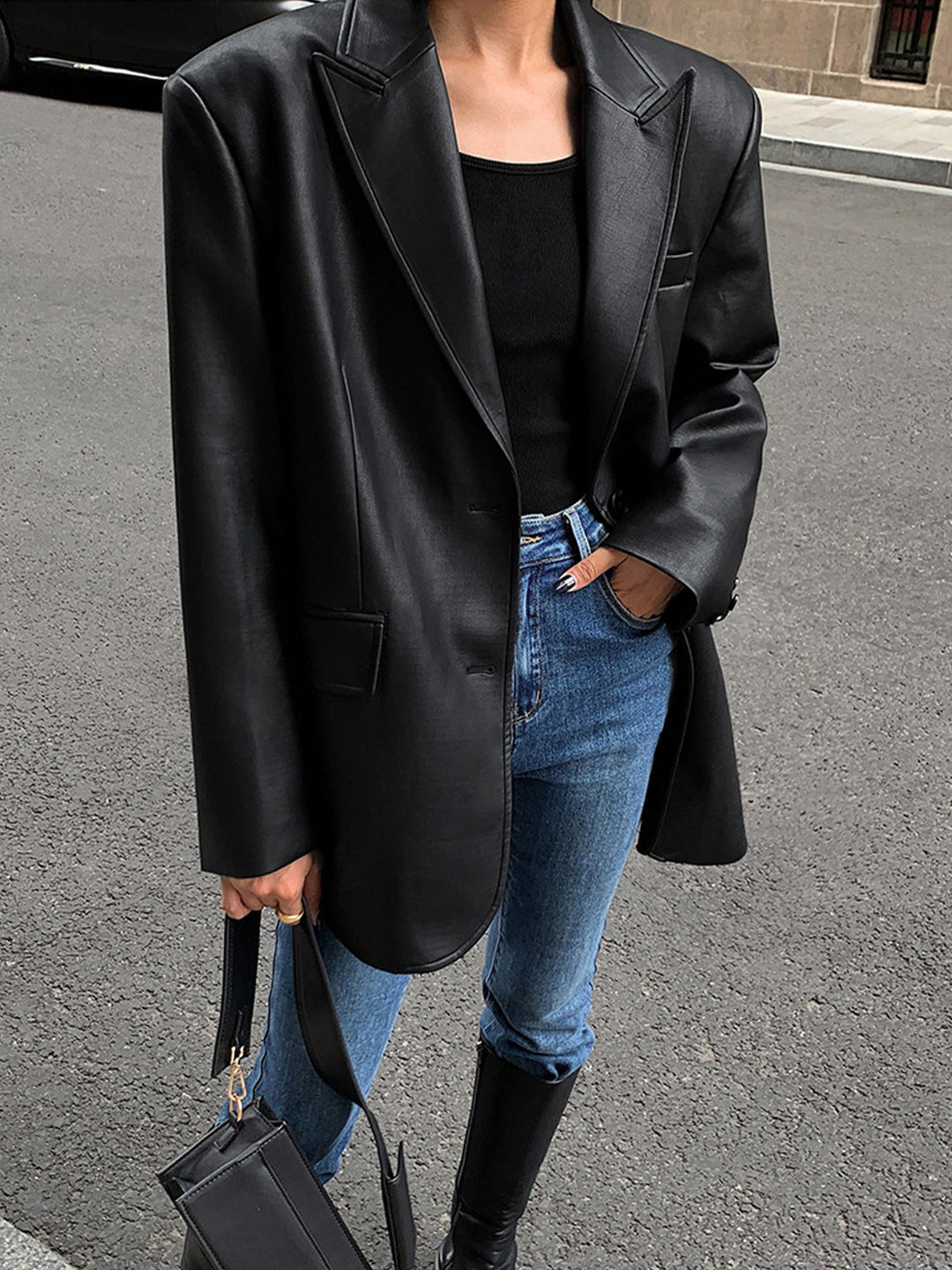 Drune | Lederlook Blazer für Damen
