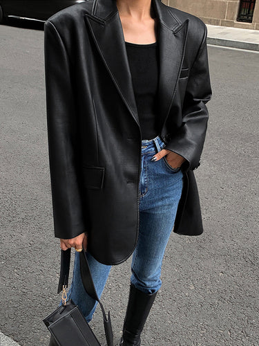 Drune | Lederlook Blazer für Damen