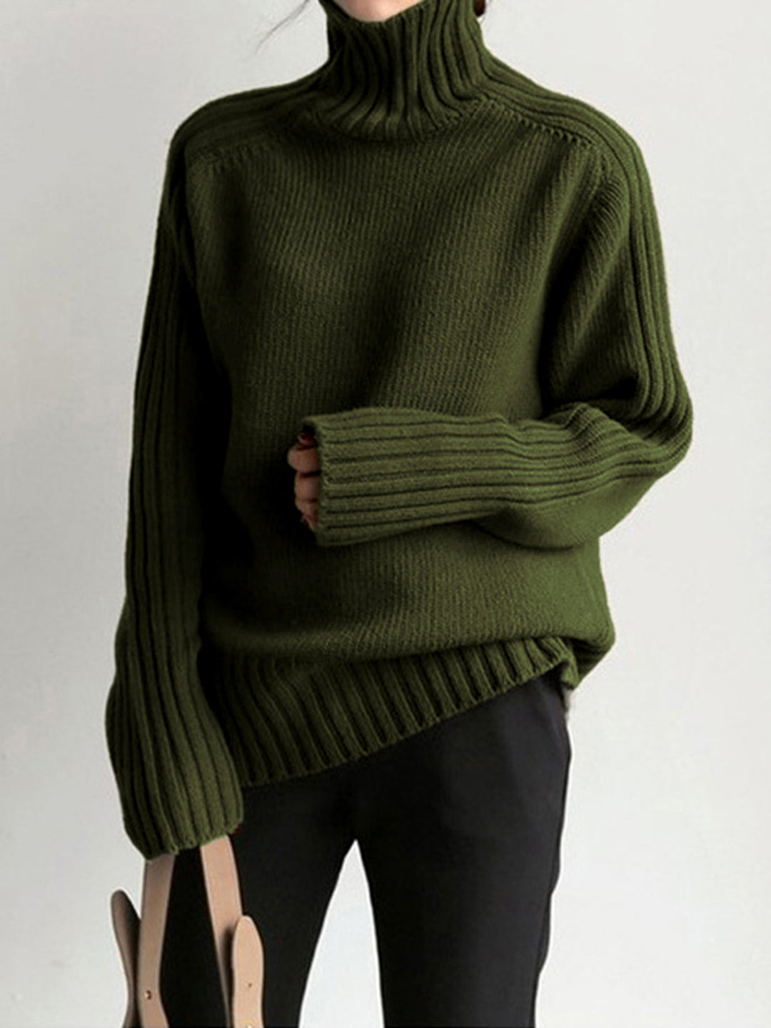Drune | Gerippter Stehkragen Strickpullover