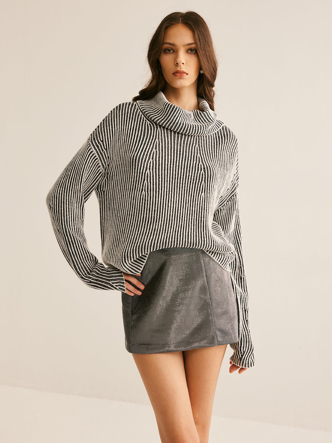 Drune | Strickpullover Gestreiftes Design und Kragen Zeitlose Mode