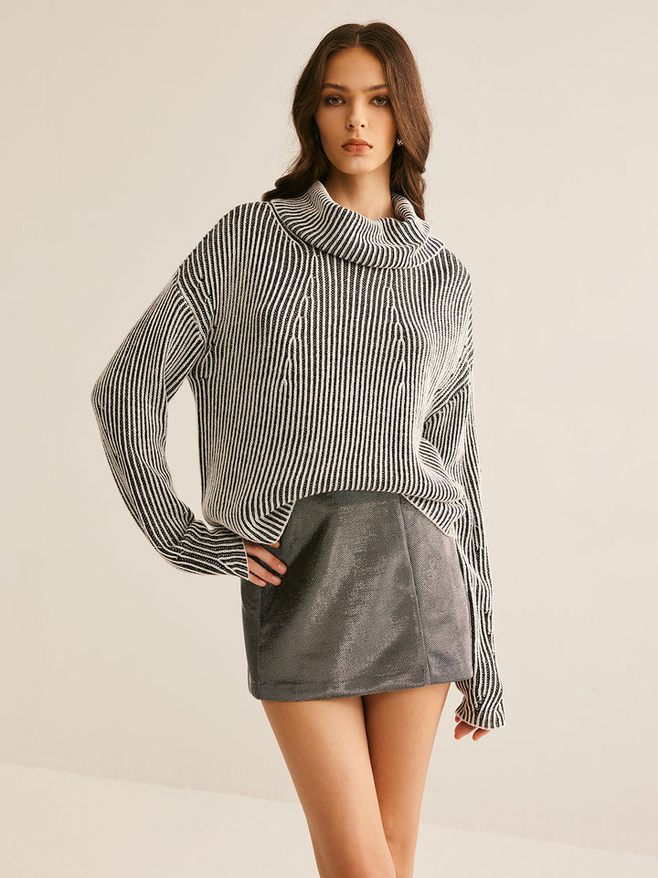 Drune | Strickpullover Gestreiftes Design und Kragen Zeitlose Mode