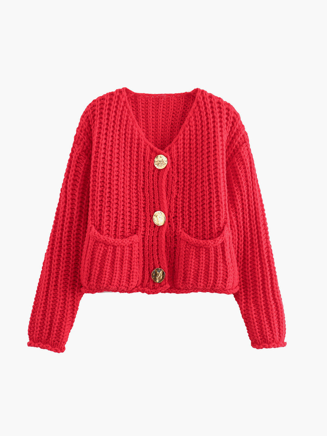 Drune | Chunky Strickcardigan Große Knöpfe Elegante und Lässige Passform