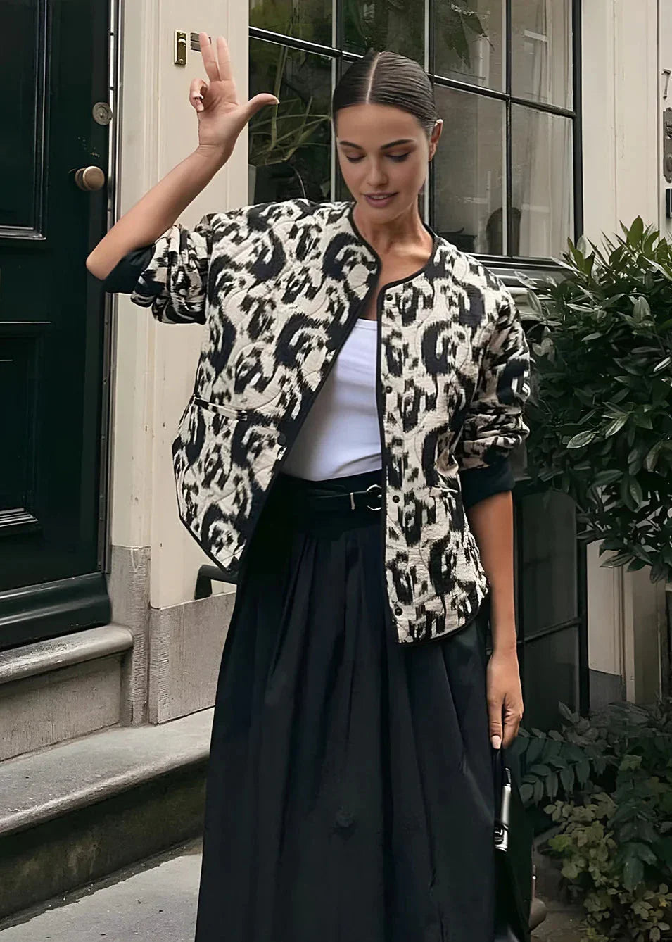 Drune | Französische Stil bedruckte Baumwolljacke