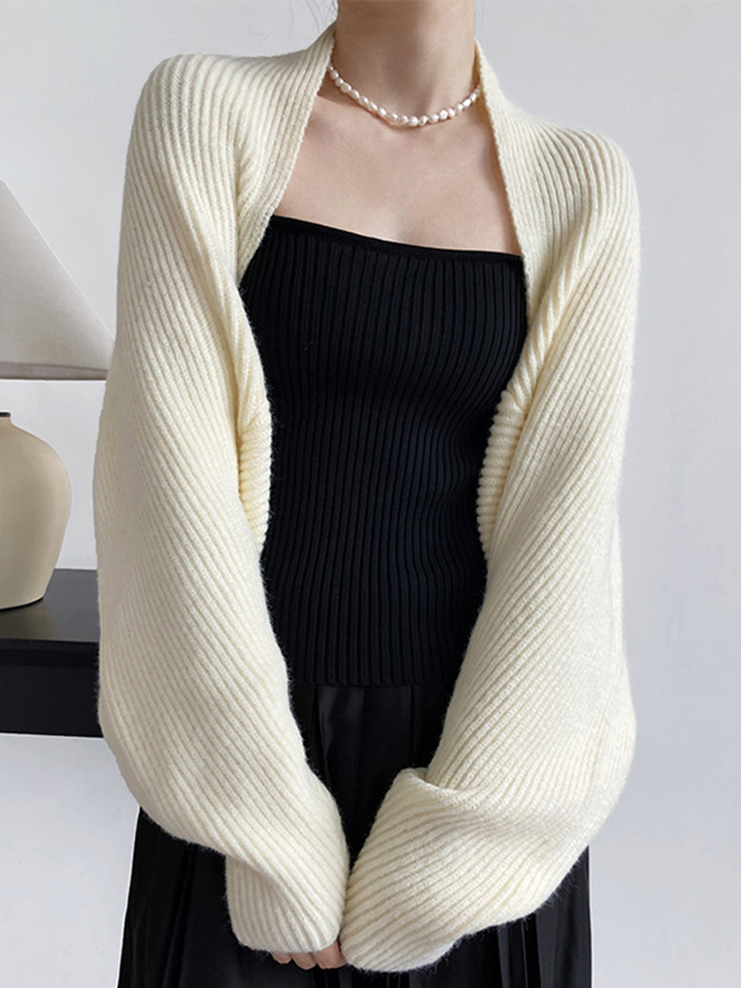 Drune | Strick Bolero mit Langen Ärmeln Weich und Modern Perfekt Für Layering