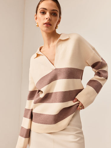 Drune | Strickpullover Gestreiftes Design Lässige Passform