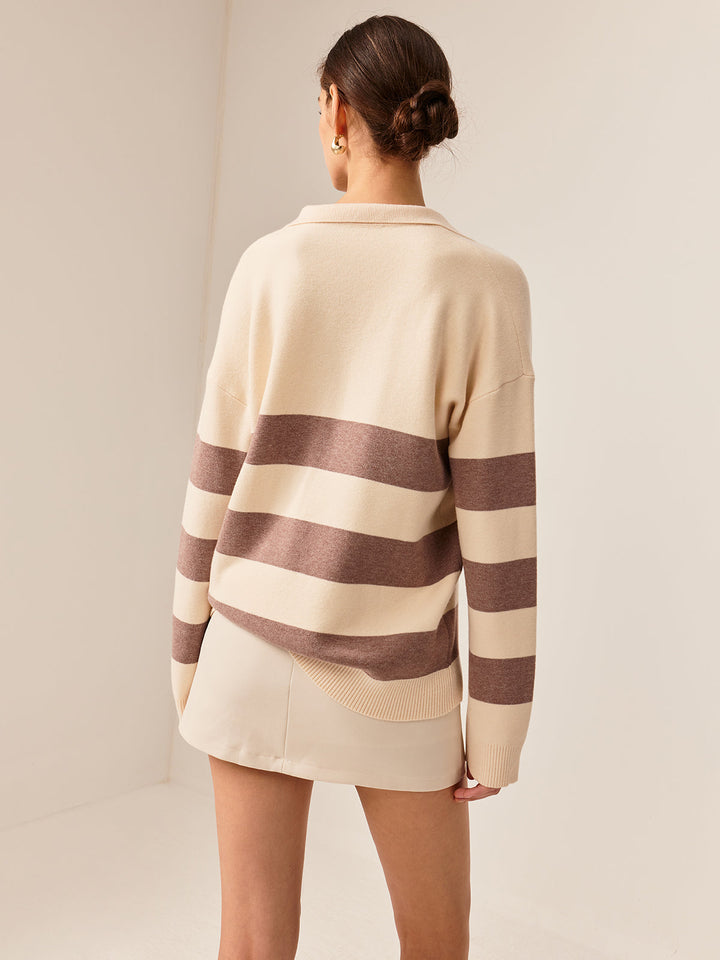 Drune | Strickpullover Gestreiftes Design Lässige Passform