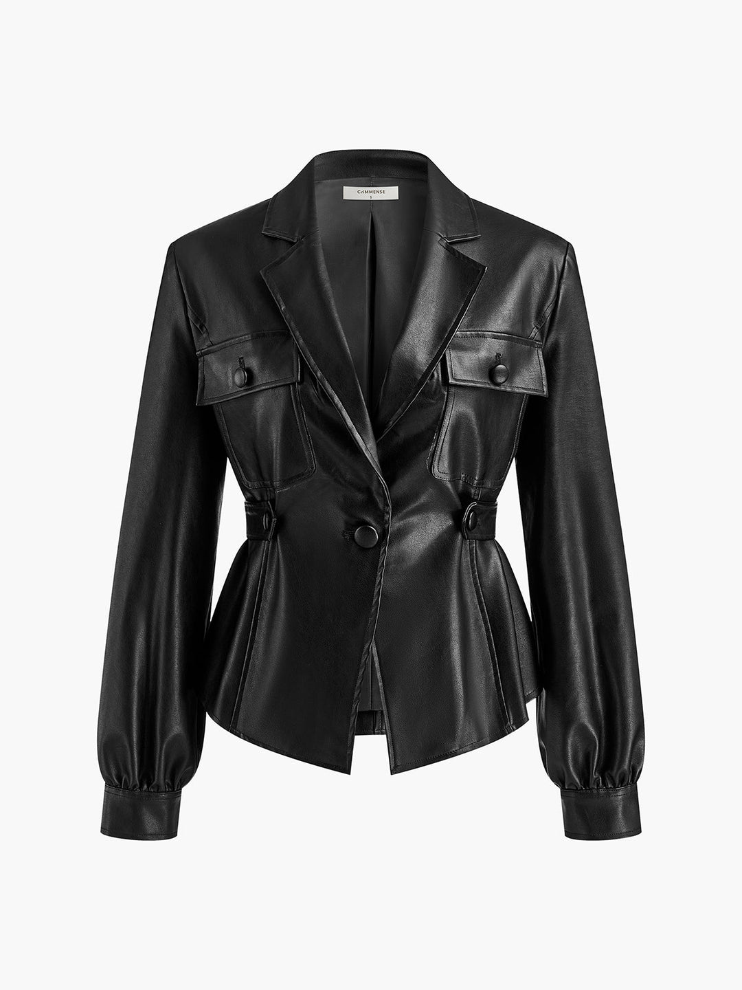 Drune | Gürtelte Kunstlederjacke