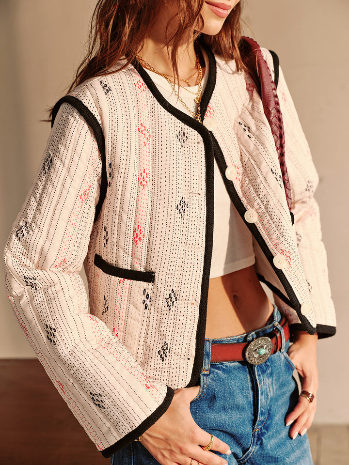 Drune | Kontrastpaspel Kurze Jacke
