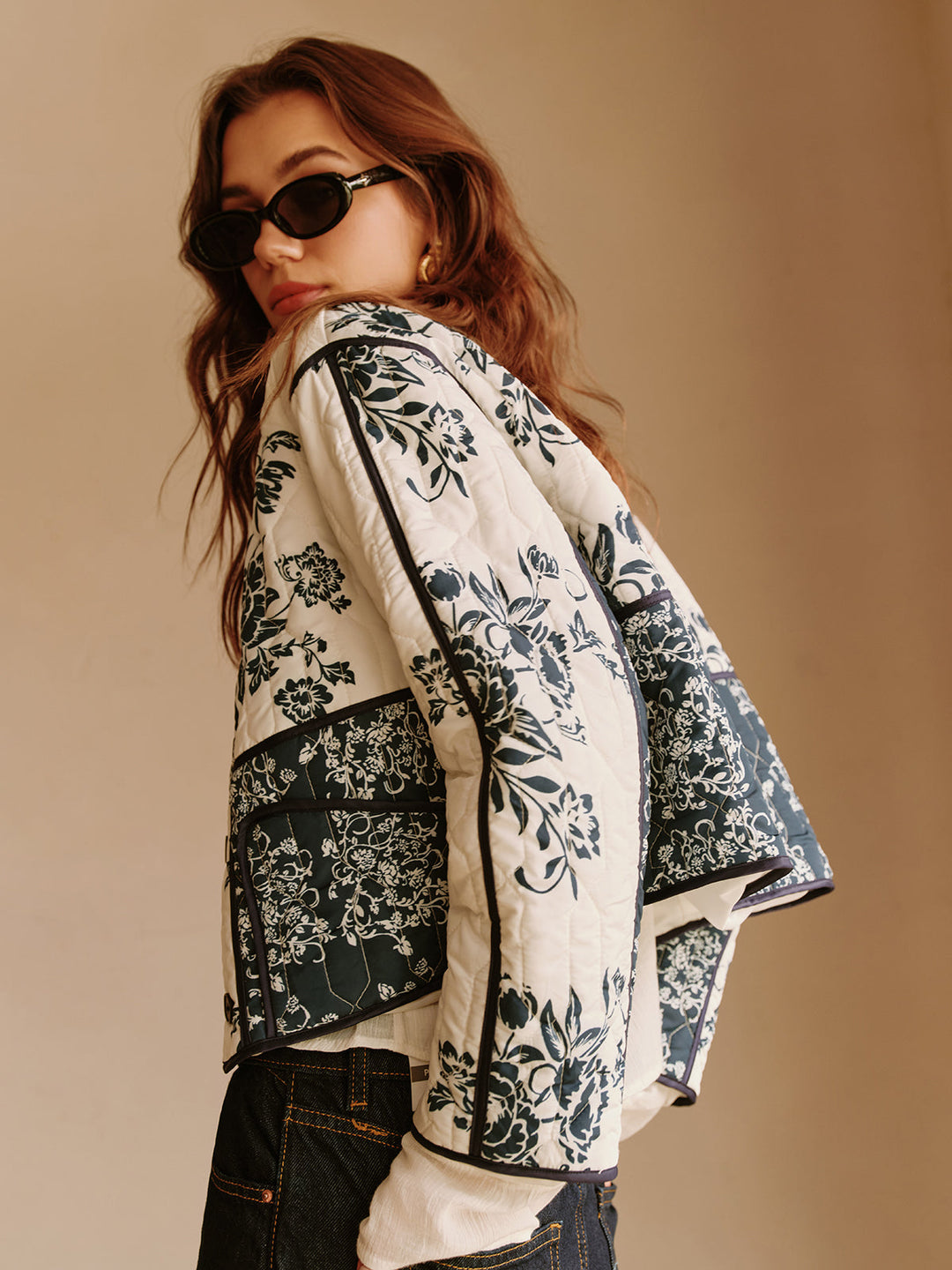 Drune | Bedruckte Piping Gemütliche Jacke
