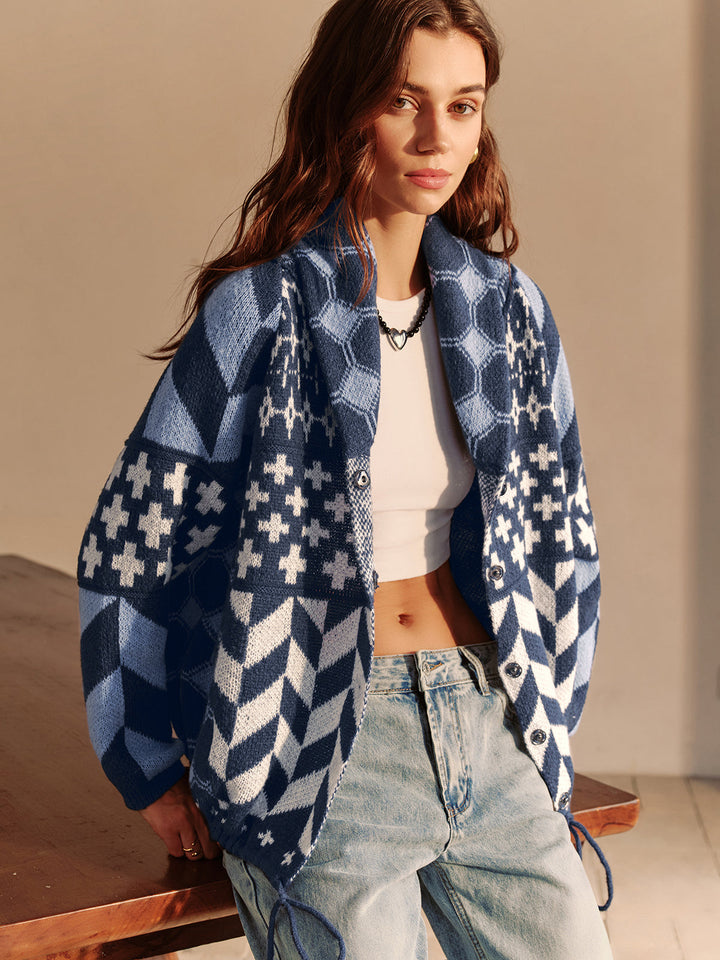 Drune | Couture Boheme Gedruckte Piping Cozy Jacke Reguläre Passform Essential