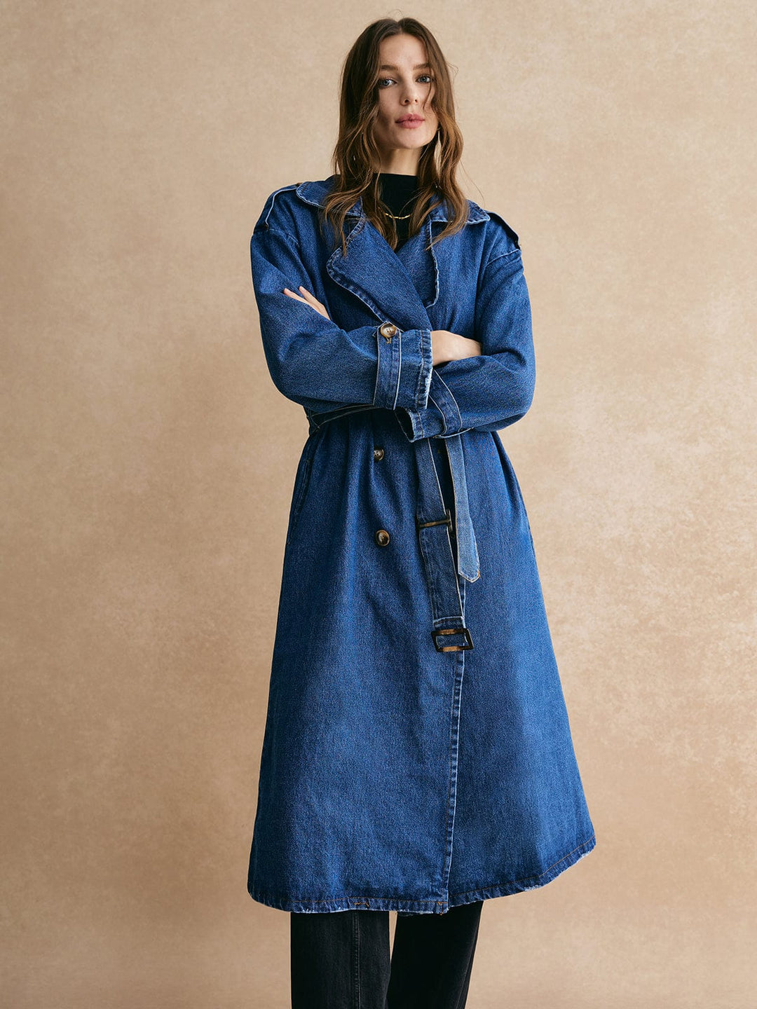 Drune | Übergröße Denim Trenchcoat Trendig, Lässig & Zeitlos