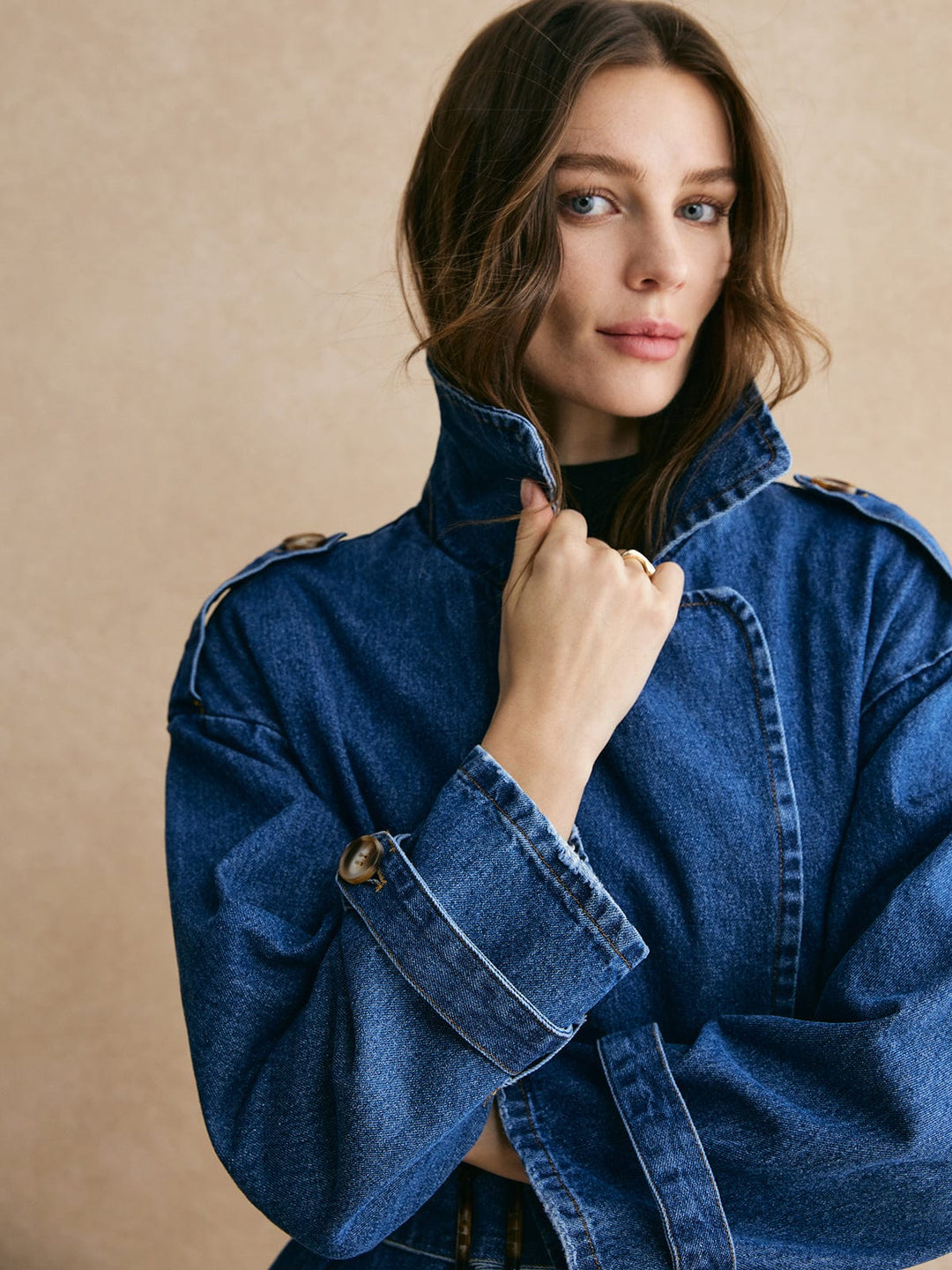 Drune | Übergröße Denim Trenchcoat Trendig, Lässig & Zeitlos