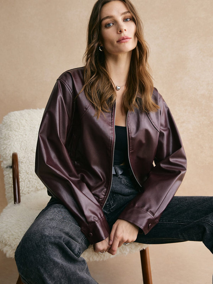 Drune | Cropped Lederjacke Modern, Elegant & Zeitlos