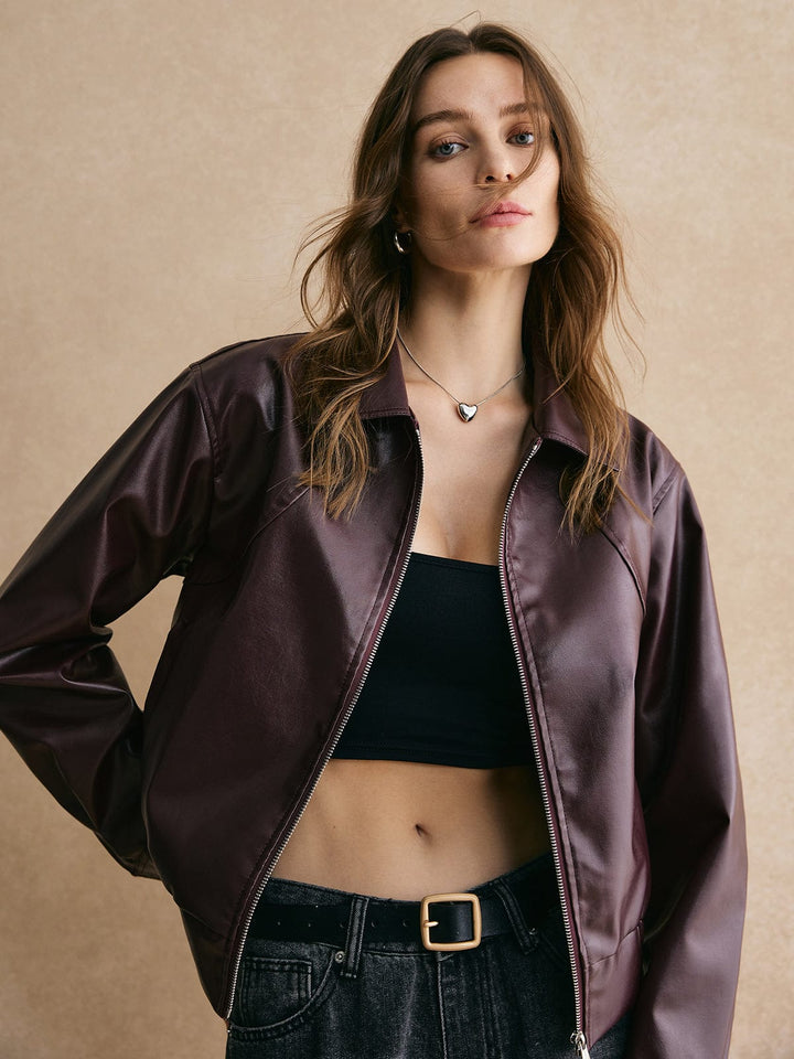 Drune | Cropped Lederjacke Modern, Elegant & Zeitlos
