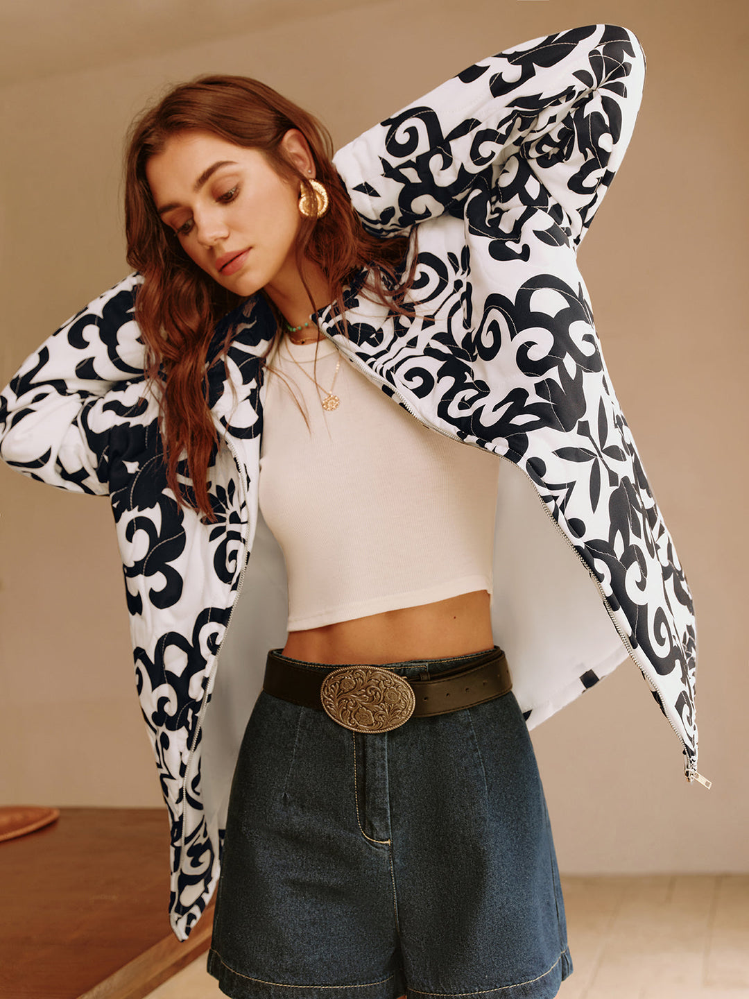 Drune | Couture Bomberjacke mit Taschen und Regulärer Passform