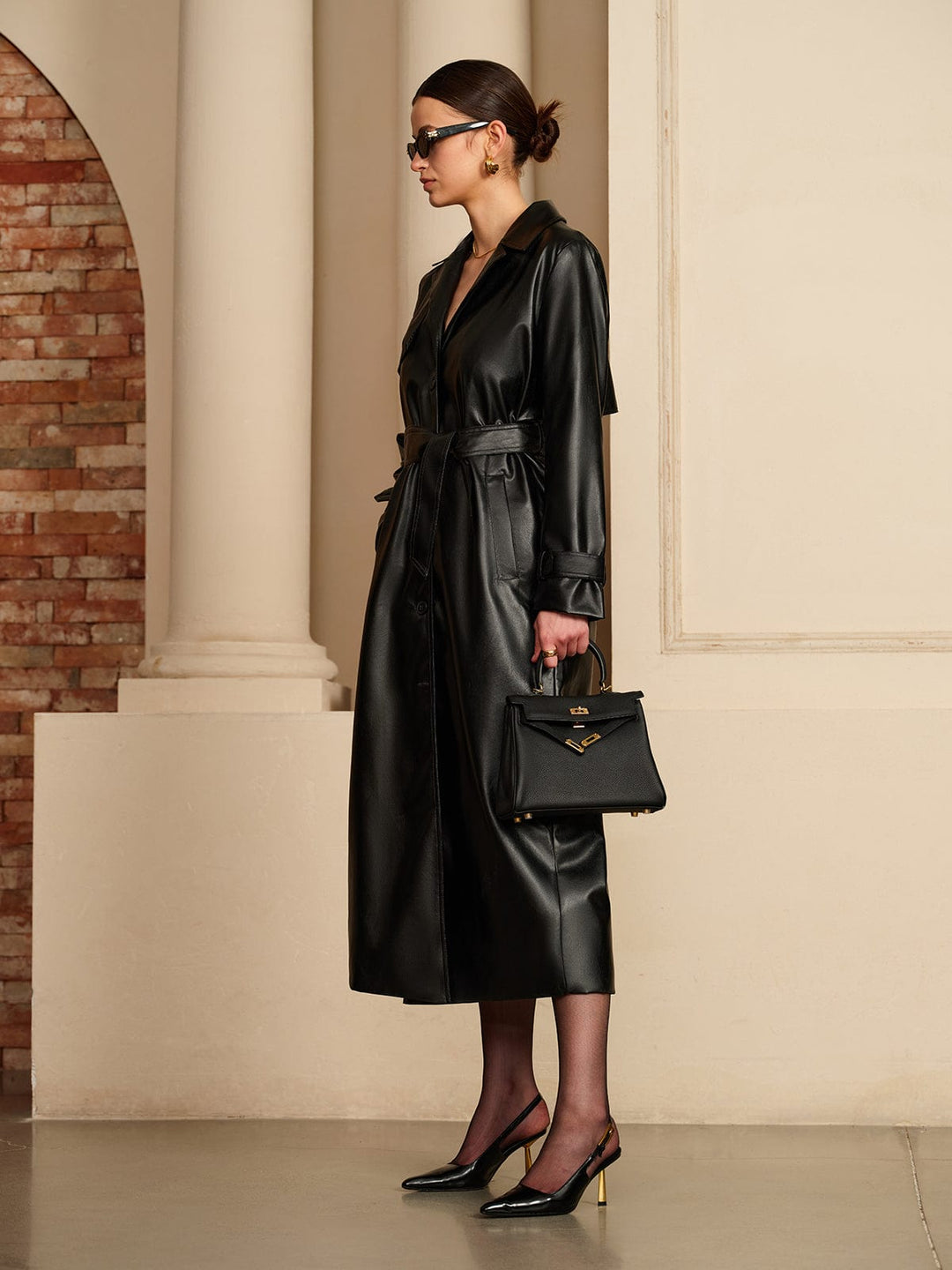 Drune | Eleganter Leder Trenchcoat Luxus Trifft Auf Zeitlose Eleganz